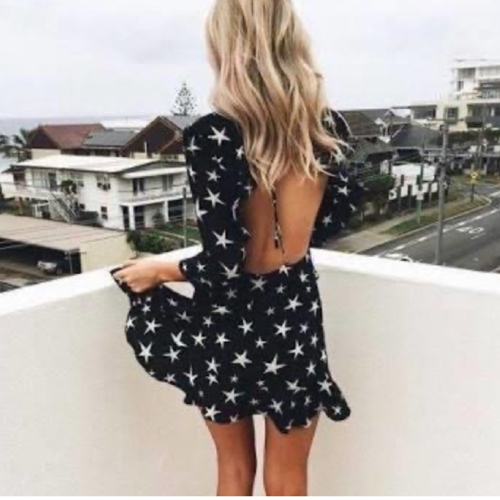 Realisation Par Black Dress with White Star Pattern- perfect condition